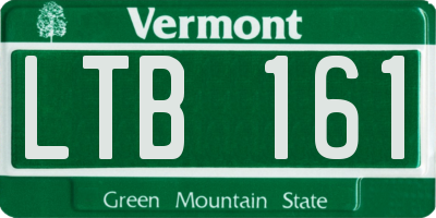 VT license plate LTB161
