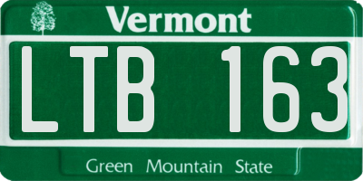 VT license plate LTB163