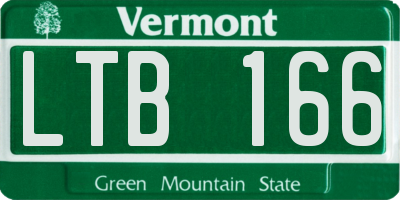 VT license plate LTB166