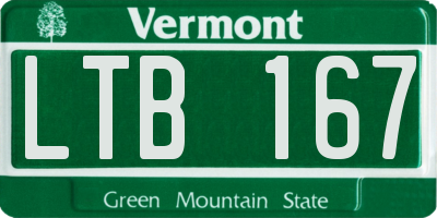 VT license plate LTB167