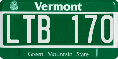 VT license plate LTB170