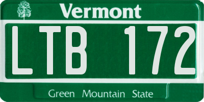VT license plate LTB172