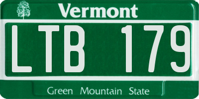 VT license plate LTB179