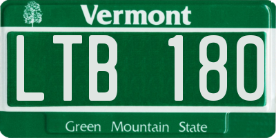 VT license plate LTB180