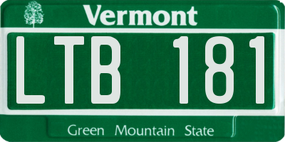 VT license plate LTB181