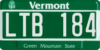 VT license plate LTB184