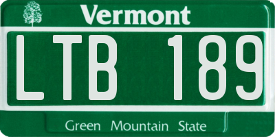 VT license plate LTB189