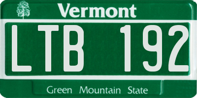 VT license plate LTB192