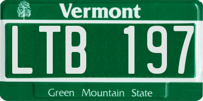 VT license plate LTB197