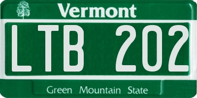 VT license plate LTB202
