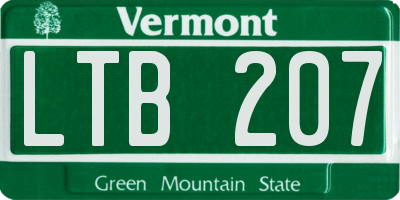 VT license plate LTB207
