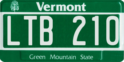 VT license plate LTB210