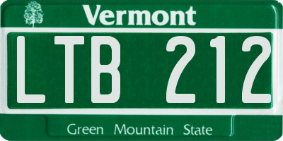 VT license plate LTB212