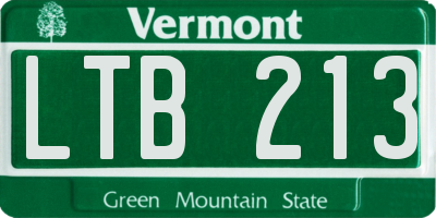 VT license plate LTB213