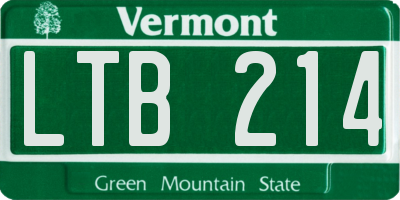 VT license plate LTB214