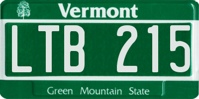 VT license plate LTB215