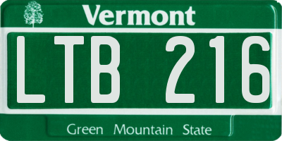 VT license plate LTB216