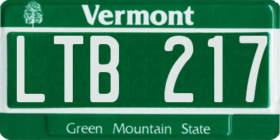 VT license plate LTB217