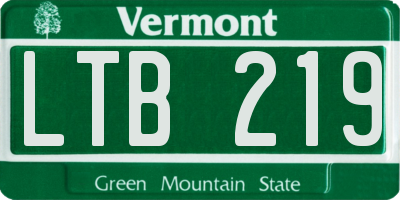 VT license plate LTB219