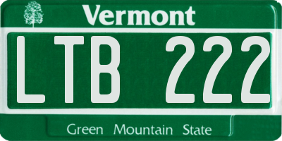 VT license plate LTB222
