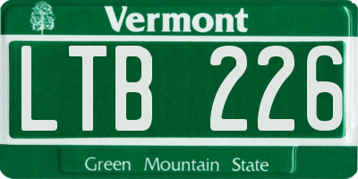 VT license plate LTB226