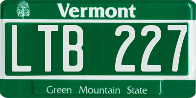 VT license plate LTB227