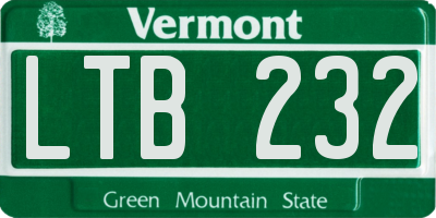 VT license plate LTB232
