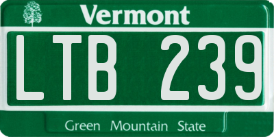 VT license plate LTB239