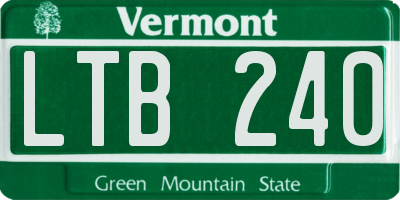 VT license plate LTB240