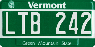 VT license plate LTB242