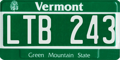 VT license plate LTB243