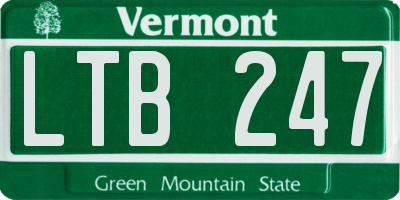 VT license plate LTB247
