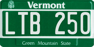 VT license plate LTB250