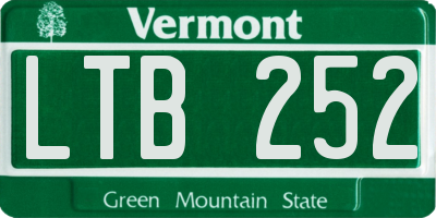 VT license plate LTB252