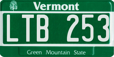 VT license plate LTB253