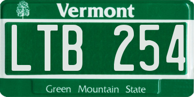 VT license plate LTB254