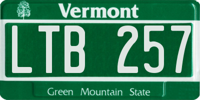 VT license plate LTB257
