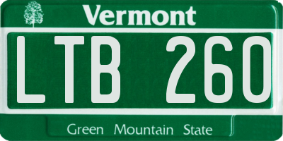 VT license plate LTB260