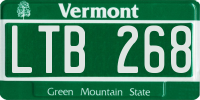 VT license plate LTB268