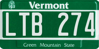 VT license plate LTB274