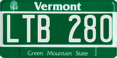 VT license plate LTB280