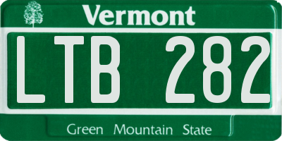 VT license plate LTB282