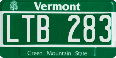VT license plate LTB283