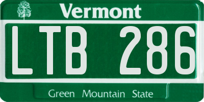 VT license plate LTB286
