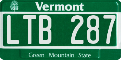 VT license plate LTB287