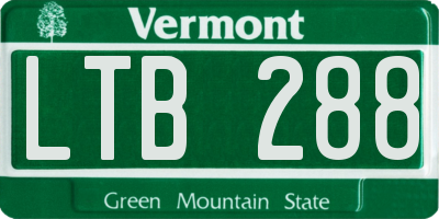 VT license plate LTB288