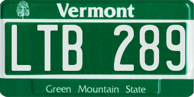 VT license plate LTB289