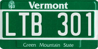 VT license plate LTB301