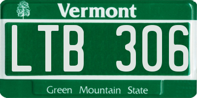 VT license plate LTB306