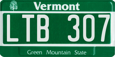 VT license plate LTB307